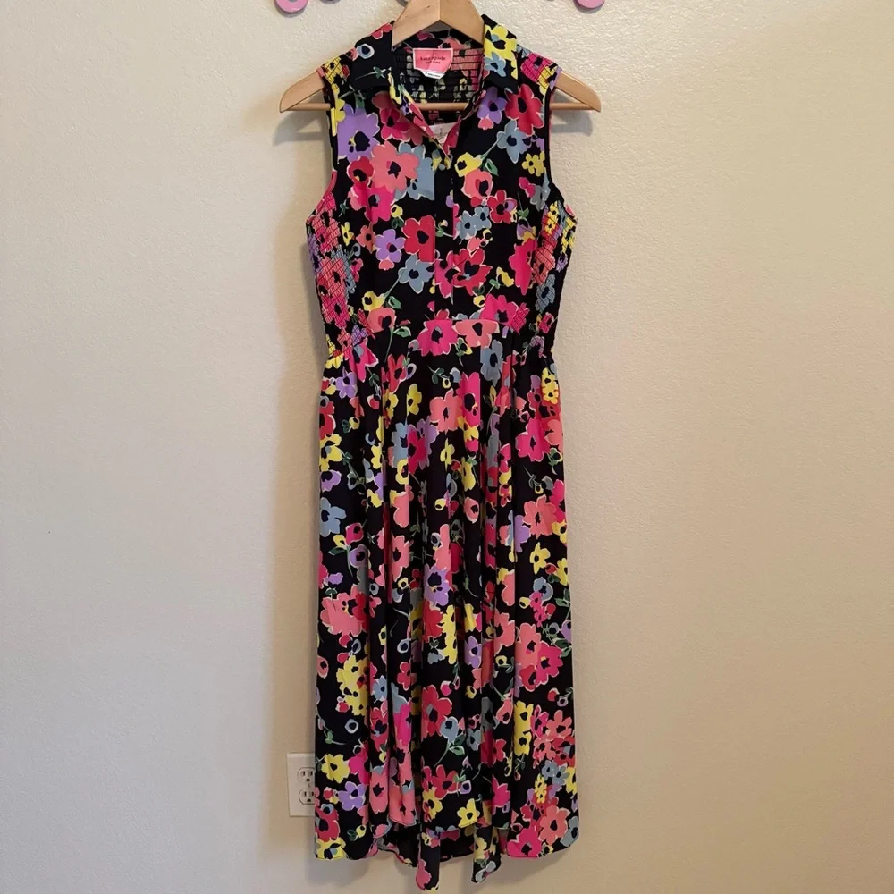 NWT Kate Spade Black Floral Sleeveless Maxi Dress Size 4